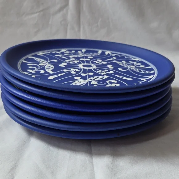 Lidia Barth Tihany 9.5 Hungary Glaze Pottery Petite Wall Plates Set of 6